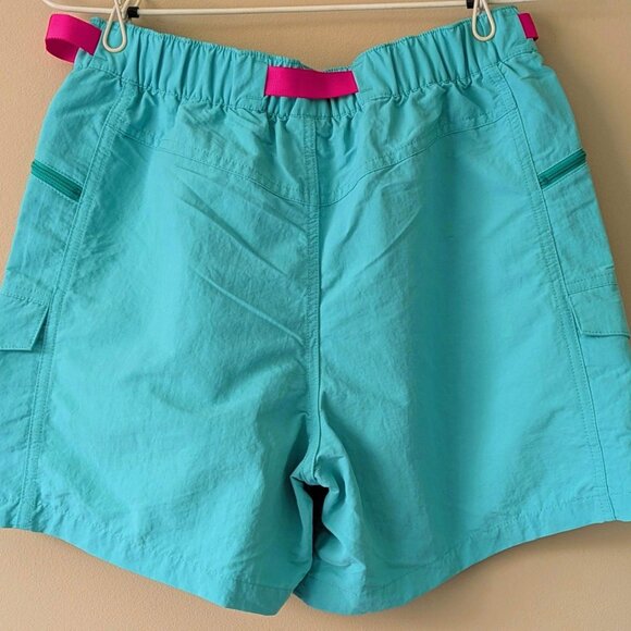 Patagonia Women's Aqua Shorts with Pink Accents - Picture 5 of 5